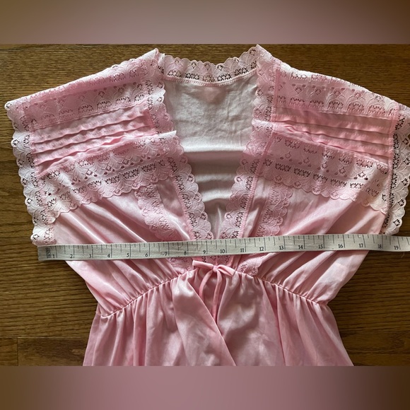 Vintage 90s Pink Lace Maxi Slip Dress Rikki Medium Fairy Cottagecore Coquette - Picture 7 of 9